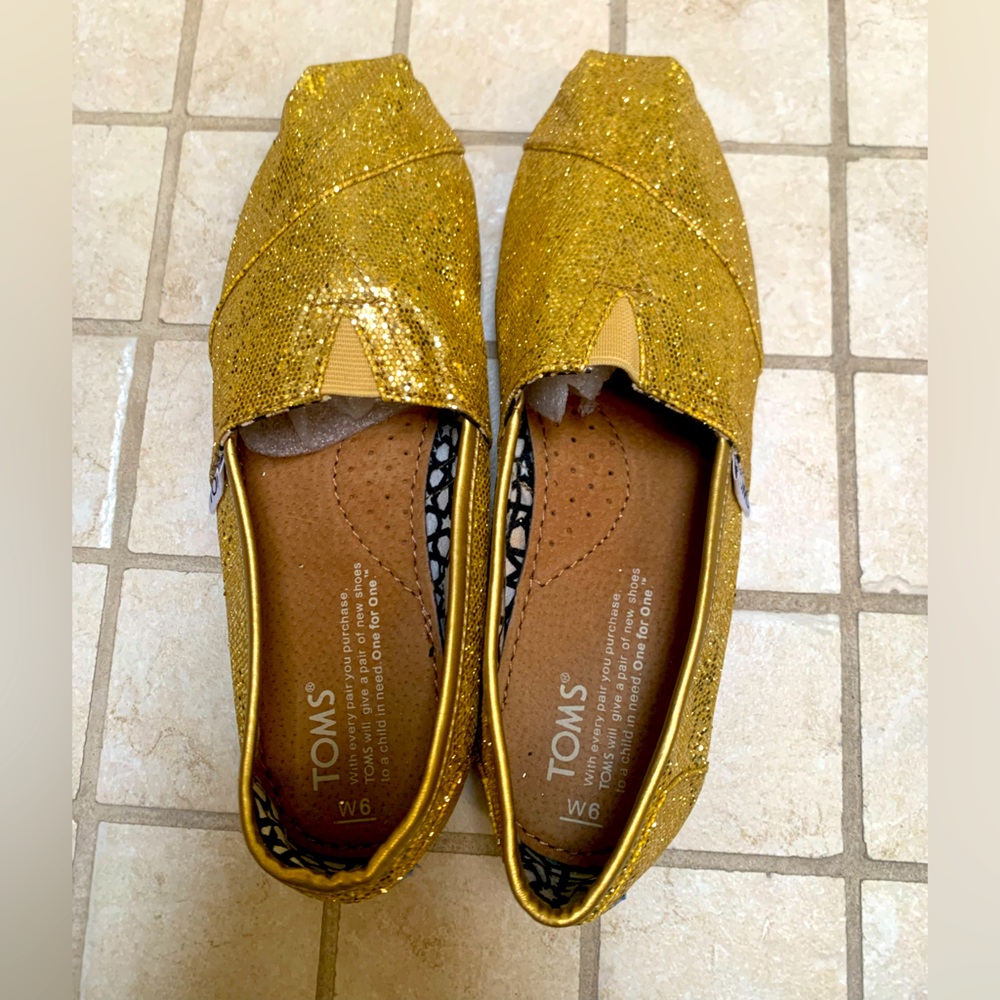 Tom’s Golf Glitter ballet slipper shoes / loafers - cork